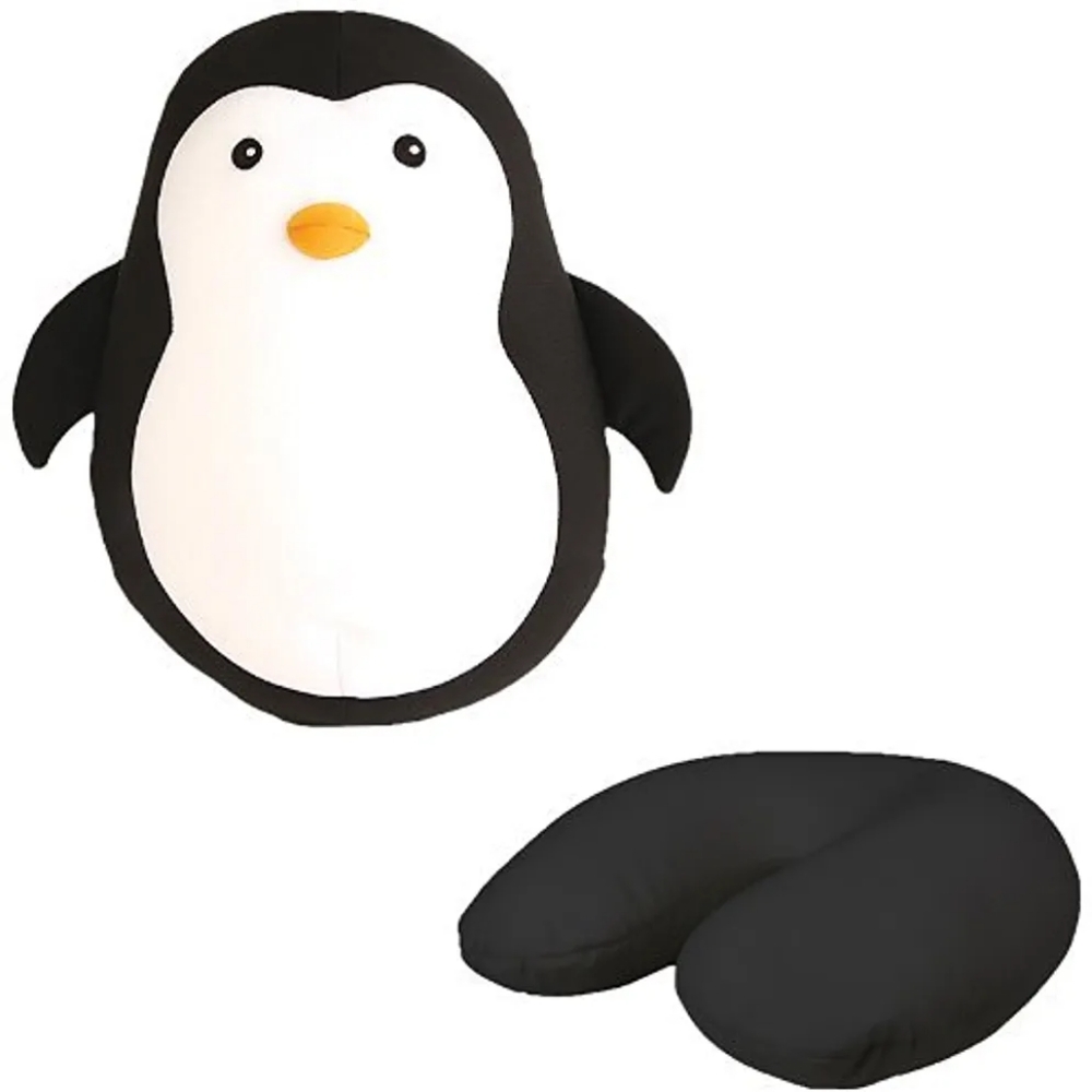 Kikkerland Convertible Zip Flip Penguin Travel Pillow